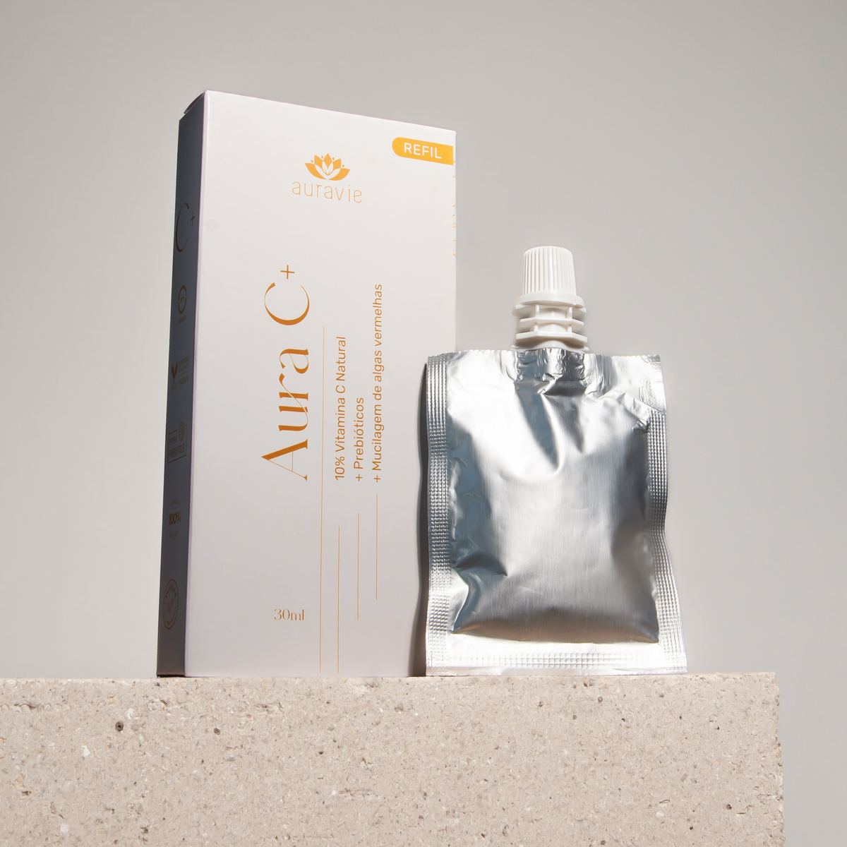 Refil Serum Facial Solução de Vitamina C 10% - Natural e Vegana - 30ml