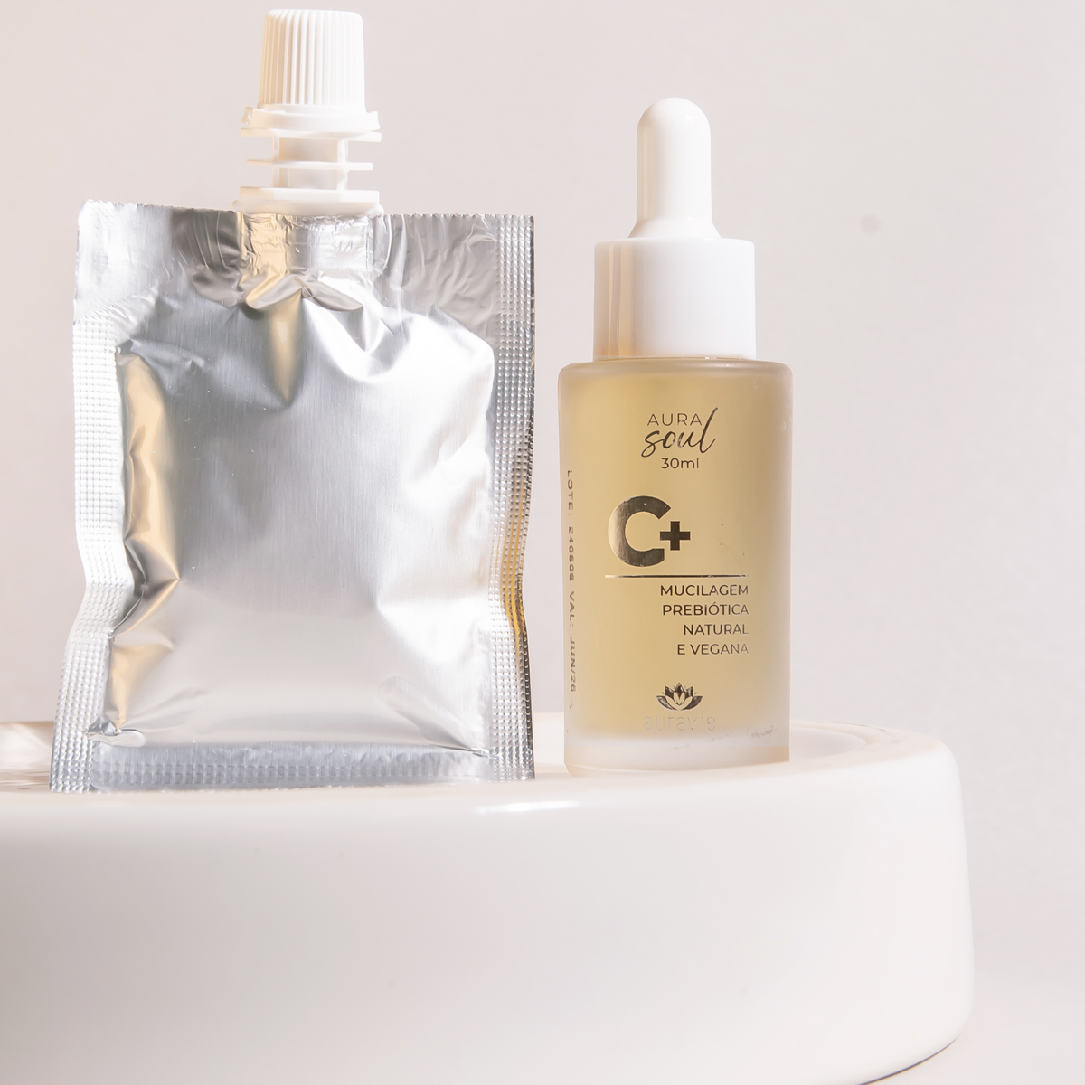 Kit Serum + Refil Serum Facial Solução de Vitamina C 10% - Natural e Vegana - 30ml