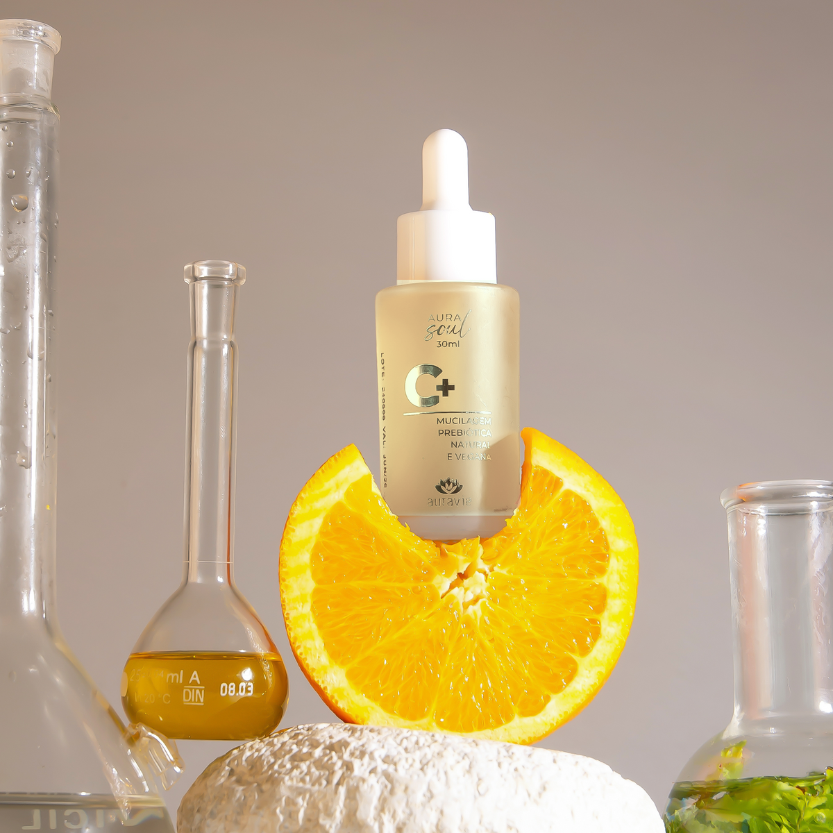 Kit Serum + Refil Serum Facial Solução de Vitamina C 10% - Natural e Vegana - 30ml