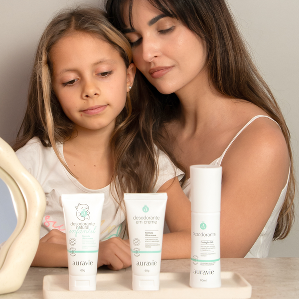 Kit Desodorante em creme adulto + desodorante infantil + desodorante spray