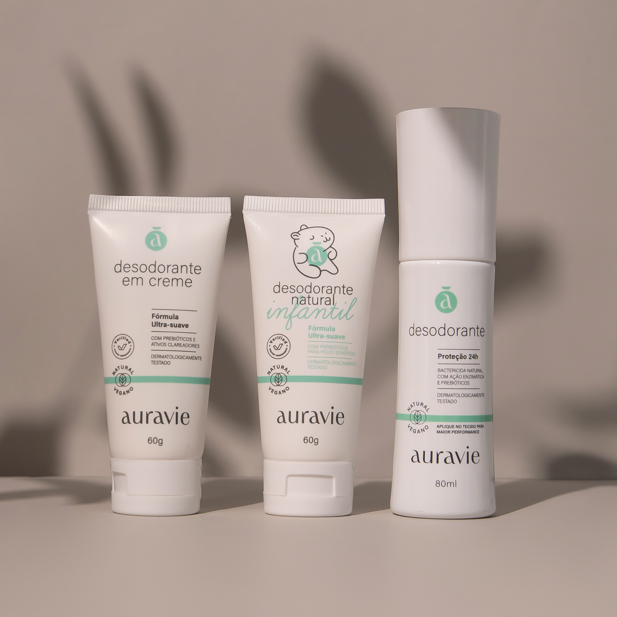 Kit Desodorante em creme adulto + desodorante infantil + desodorante spray