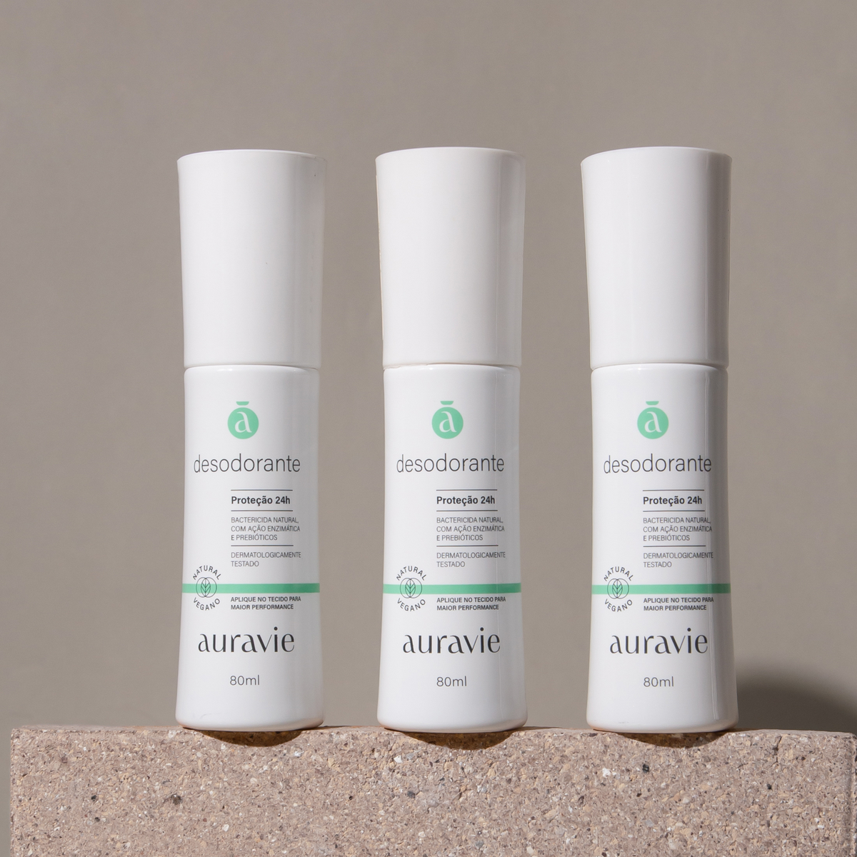 Kit 3 Desodorantes spray - Natural e Vegano Spray - Aura Bioma - 80 ml