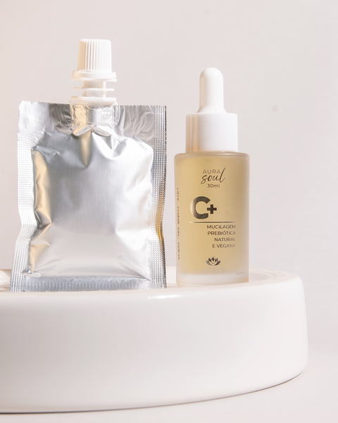 Kit Serum + Refil Serum Facial Solução de Vitamina C 10% - Natural e Vegana - 30ml