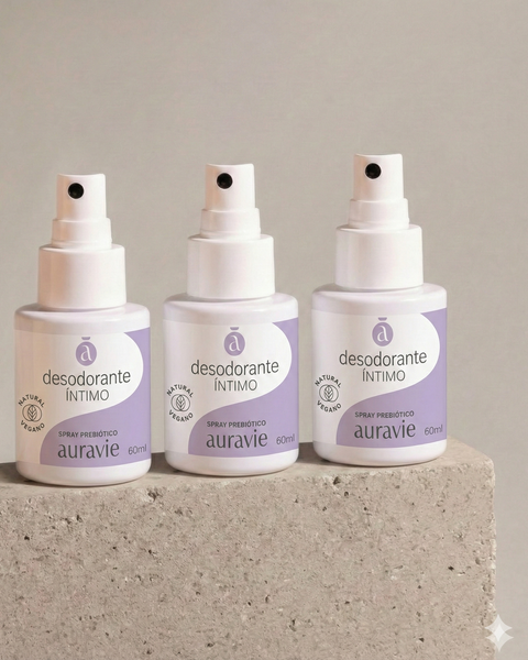 Kit 3 desodorantes íntimos - com Prebióticos - Natural e Vegano - 60ml