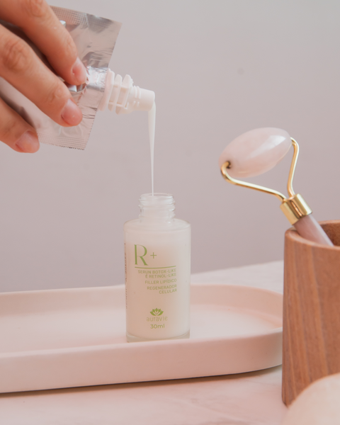 Kit Serum + Refil - Serum Facial R+ com Peptídeos de ação Retinol-like e lifting imediato - 30ml